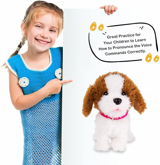 WEofferwhatYOUwant Interactive Voice Command Dog – Plush Goldendoodle Teddy Toy – Responds to 12 Commands – Walks, Barks, Dances, Sings – Smart Talking Robotic Pet for Kids, Toddlers, Seniors