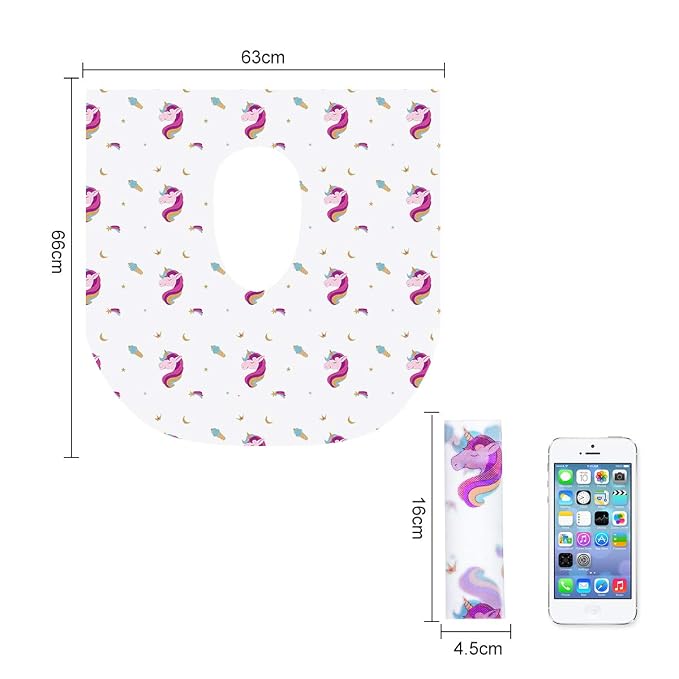 PaperKiddo 20 Pack Disposable Toilet Seat Covers Unicorn Design Waterproof Potty Training Seat Cover Set Extra Large Perfect for Kids and Adults Individually Wrapped for Travel and Home