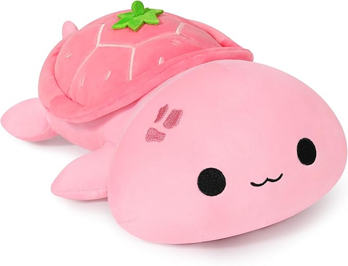 Onsoyours Sea Turtle Plush, Soft Strawberry Turtle Stuffed Animal Plush Pillow, Tortoise Kawaii Strawberry Plushie Toy for Kids（Strawberry Turtle,13"