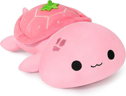 Onsoyours Sea Turtle Plush, Soft Strawberry Turtle Stuffed Animal Plush Pillow, Tortoise Kawaii Strawberry Plushie Toy for Kids（Strawberry Turtle,13"