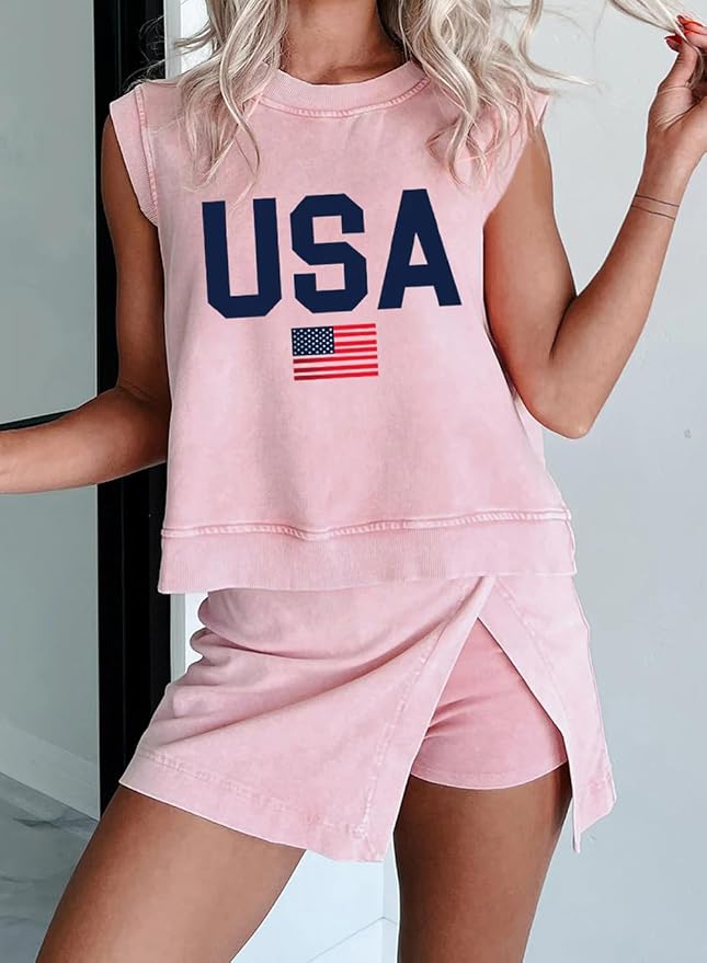 Women 2pc Mineral Wash Athletic Lounge Tank Skirt Set | Soft mineral wash cotton,Breathable.Relaxed lined split skirt.Ideal for travel,lounge,gym,workout casual daily wear