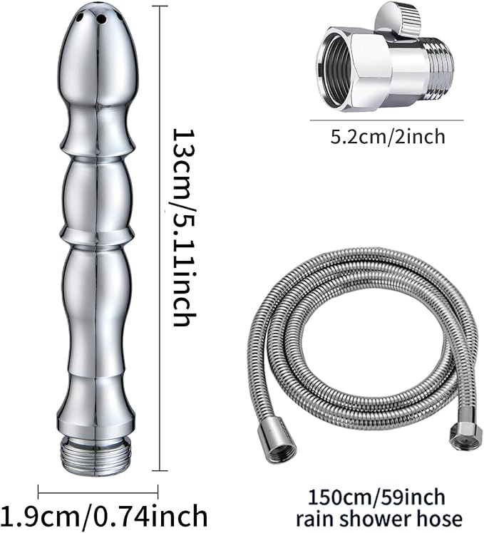 Shower Douche Cleansing System, 7 Holes Deep Shower Douche Cleaning System Kit, Regulator and 59 inch Hose