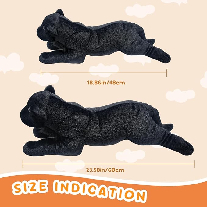 Black Panther Stuffed Animal 24" Jaguar Stuffed Animal Cute Black Panther Plush Realistic Jungle Stuffed Panther Toy Pillow Soft Plush Toy Birthday Valentine's Day Gift for Kids Girls Boys