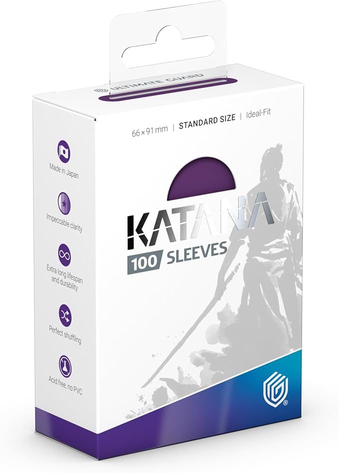 Ultimate Guard Katana Card Sleeves: 100 Standard Size TCG Sleeves, 66 x 91mm, Iris Bloom Back, Tournament Quality, No PVC & Acid-Free, High Clarity