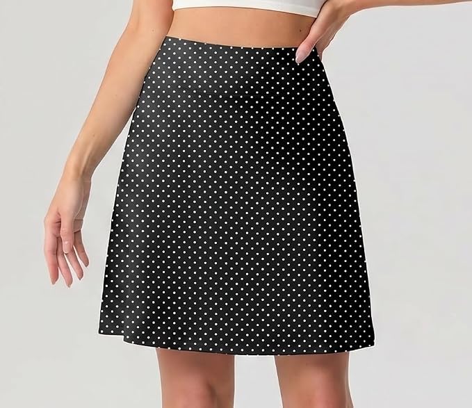 PrinStory 19" Tennis Skirt for Women Athletic Skort with Zipper Pockets | Workout Skort, Built-in Shorts, High Waisted, Split Hem, Knee Lentgh, Golf, Pickleball, Sports