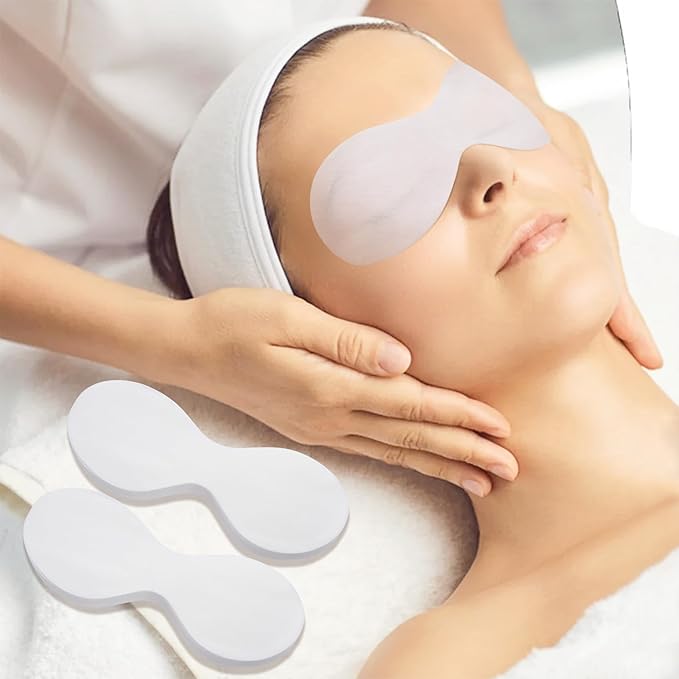 100 Sheets Disposable Eye Pads, Non-Woven Cotton Paper Facial Masks for Skincare & Spa, DIY Clear Moisturizing Eye Care Beauty Sheets