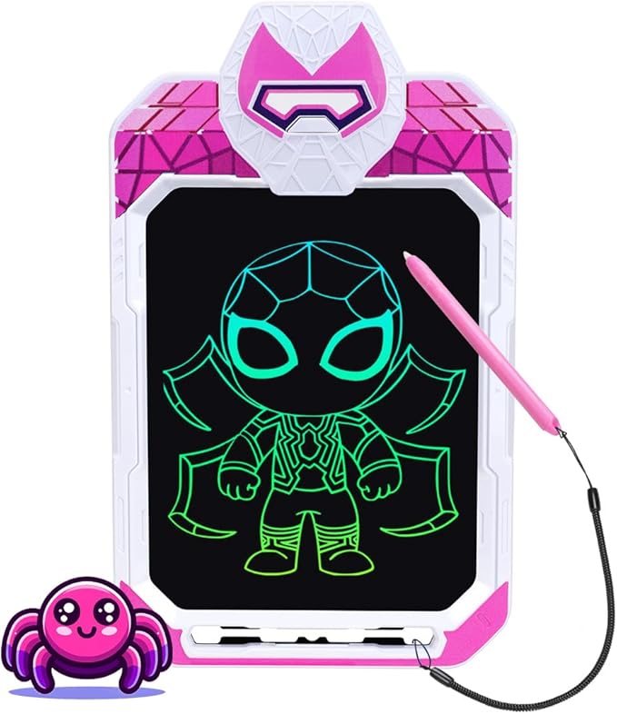LCD Writing Tablet for Kids 10 Inch Spider Hero for Toddler 3 4 5 6 7 8 - Paint, Doodle Board, Drawing Pad - Travel Toys, Road Trip Car Activities, Birthday Christmas Gift Boys & Man