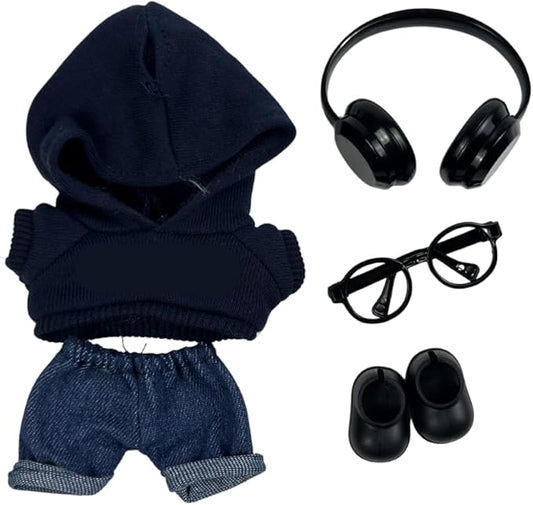 Clothes for 15cm/17cm Labubu ((Doll Not Included)，Trendy Accessory Sets for Dolls ,Cute Accessory for Dolls Dress up Unique Style(Cool-1 )