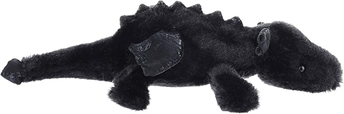 Apricot Lamb Lying Dragon Plush Stuffed Animals for Kids, Soft Cute Dinosaur Plushies Toys for Baby Girl and Boy, Fluffy Lying Dragon Black
