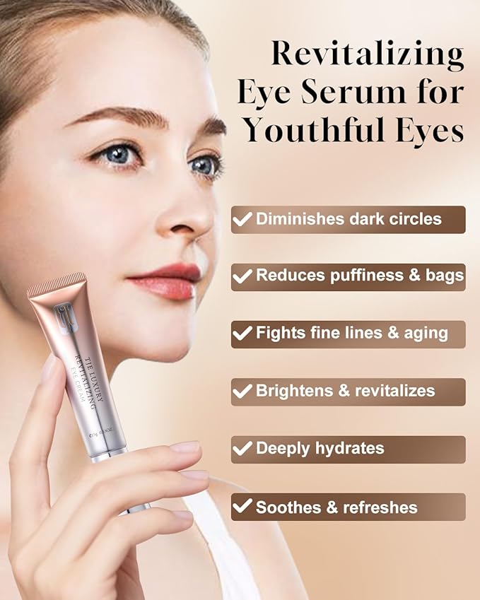 TJE Caffeine Eye Cream, Under Eyes Cream with Hyaluronic Acid & Vitamin E, Under eye Treatment Serum for Women & Men - 15 g