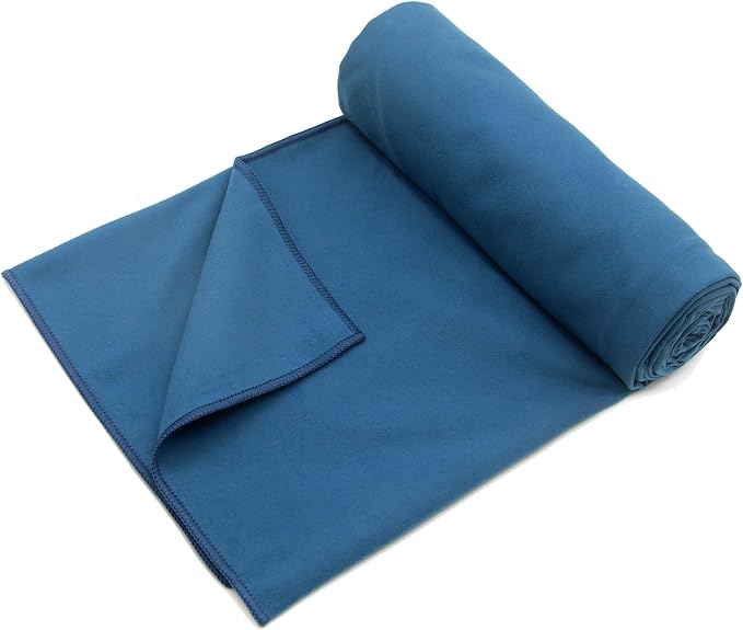Eunzel 2 Pack Hot Yoga Towel Non Slip Yoga Mat Towel Non-Slip Sweat Absorbent Microfiber Towel for Hot Yoga, Pilates and Workout 72" x 26.5", Navy