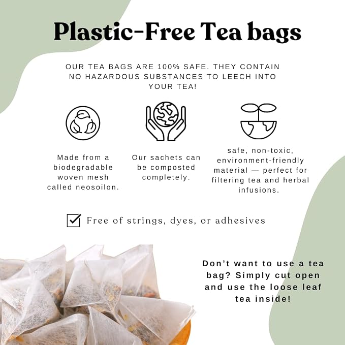 Organic Stinging Nettle Tea Loose Leaf Tea Bags – Soothing Tea for Allergy Relief and Sinus Relief, Lemon Balm, Licorice Root, Caffeine Free, AIP Herbal Seasonal Blend, 15 Count