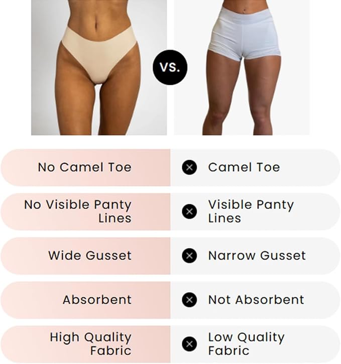 Invisible Camel Toe Thong for Women No Show Panties Panty Liners Seamless Workout Concealer Underwear