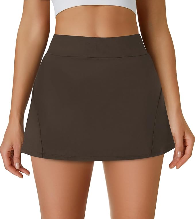 Womens Tennis Skirt Crossover High Waisted Skort with Pockets Shorts | Athletic Skirts for Golf Running Workout Pickleball, Aesthetic Activewear, Sporty Athleisure Style