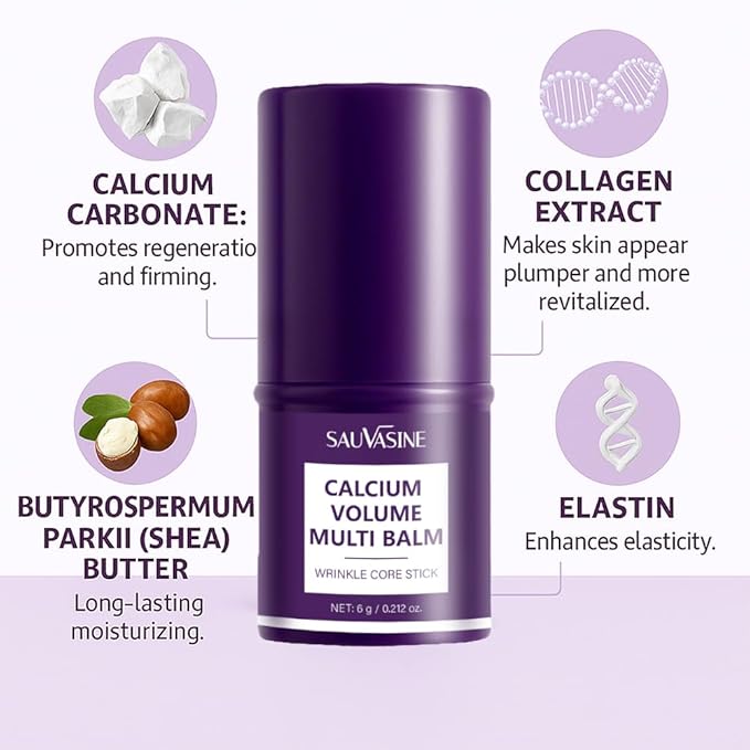 Lanthome Calcium Multi Balm,Calcium Volume Multi Balm,Wrinkle Core Stick,Collagen Moisturing Stick,Anti-aging, Hydrating, Firming Skin,Suitable for Eyes, Neck, Face-6g 2Pcs