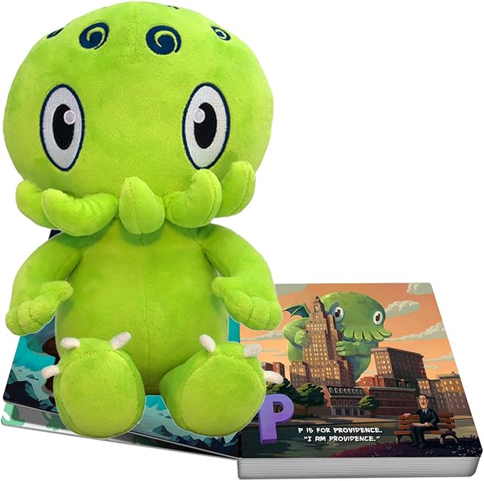 C is for Cthulhu Board Book & Green Plush Bundle (Standard Plush, 12 inches)