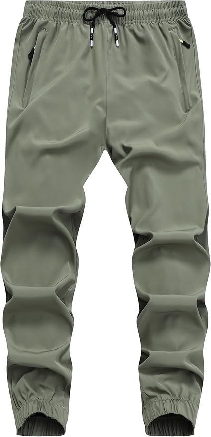 Boys Hiking Joggers Pants Outdoor Youth Quick Dry Lightweight Athletic with Zipper Pockets