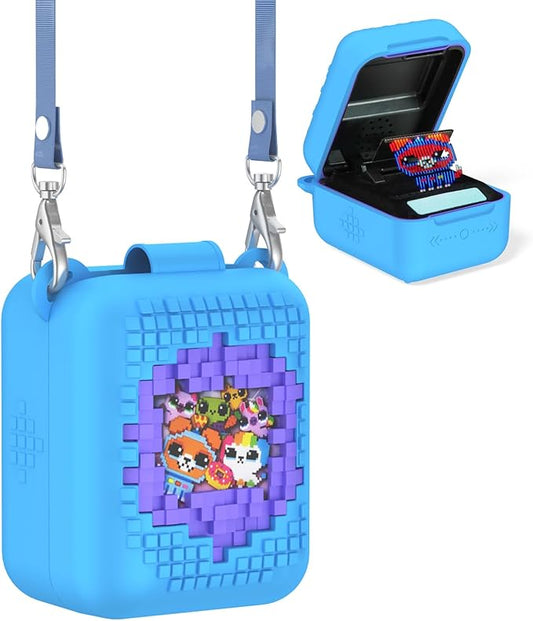 Soft Silicone Case for Bitzee Interactive Toy Digital Pet, Shockproof and Protective Carrying Case for Bitzee Interactive Electronic Pets with Lanyard (Blue)