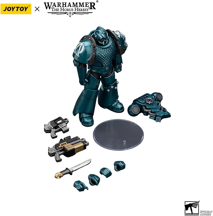 JOYTOY Warhammer The Horus Heresy Alpha Legion Headhunter with Banestrike Combi-Bolter and Power Dagger - 1:18 Scale 4.72in Action Figure Mecha Joy Toy Collection Model
