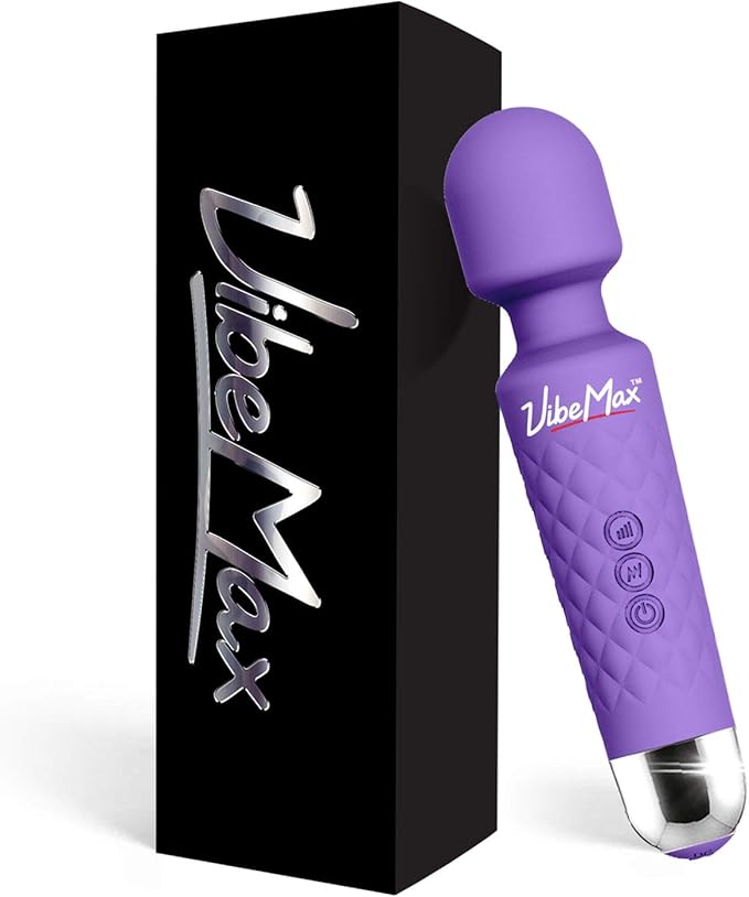 VibeMax Rechargeable Personal Massager - Powerful Multi Speed Vibration - Whisper Quiet - Waterproof - for Muscle Tension Relief in Neck, Back, Shoulders, Legs and Feet - Purple