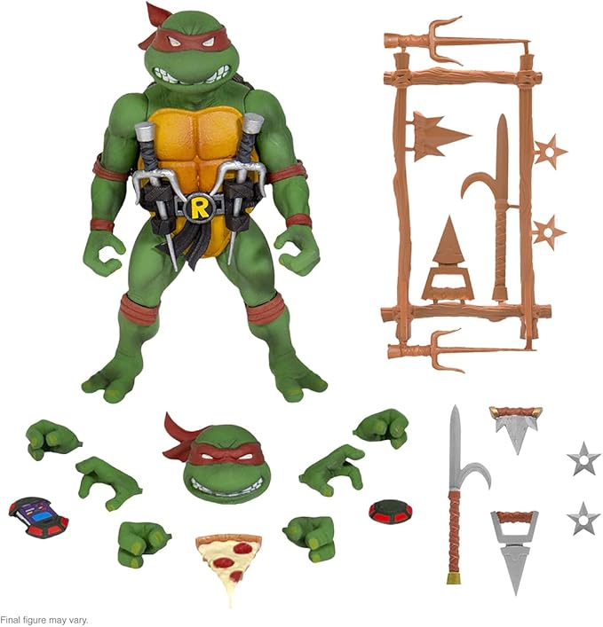 Super7 ULTIMATES! Teenage Mutant Ninja Turtles Raphael - 7" TMNT Action Figure with Accessories Classic Cartoon Collectibles and Retro Toys