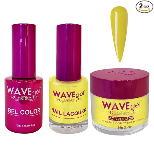 WAVEGEL Soak-Off Gel, Nail Lacquer & Acrylic/Dip Powder Matching Set - Princess Collection - #52 Sunlight Window