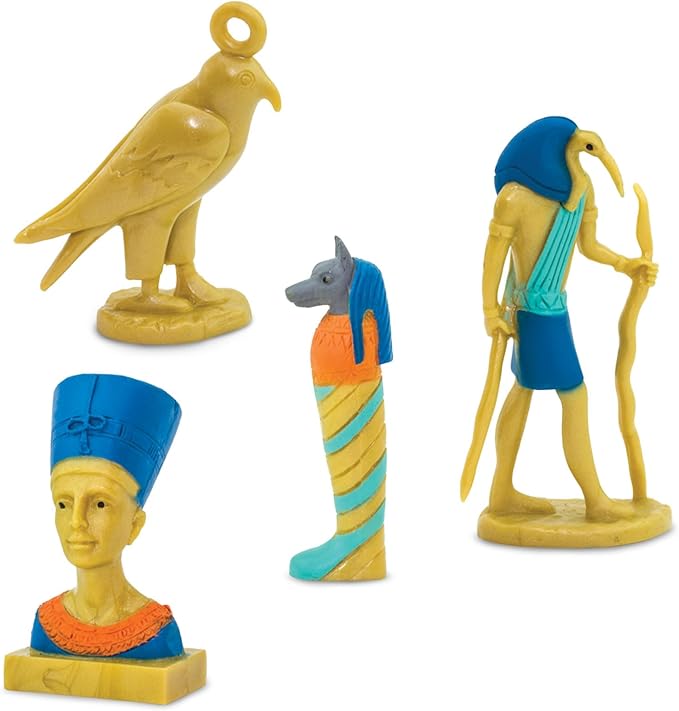 Safari Ltd. Ancient Egypt TOOB - 12 Mini Figurines: Nefertiti, Bastet, King Tut, Isis, Amulet, Mummy, Scarab, Pyramids, Sphinx, Thoth, Anubis & More - Educational Toys Boys, Girls & Kids 3+