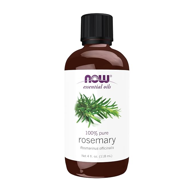 NOW Essential Oils, Rosemary Oil, Purifying Aromatherapy Scent, Steam Distilled, 100% Pure, Vegan, Child Resistant Cap, 4-Ounce