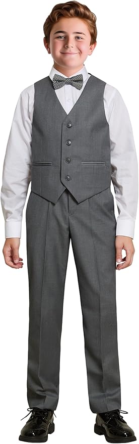 Happy Dolphin Boys Suit Set Modern Fit Kids Suits Adjustable Waist Boys Wedding Outfit for Boy Communion Suits for Boys