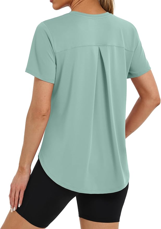 BKRIVE Workout Tops for Women UPF 50+ Quick Dry Shirts (S-3XL) | Ideal for Hiking, Yoga, Running, Gym workouts, Pilstes, Tennis & Travel. Lightweight, Breathable & Moisture wicking