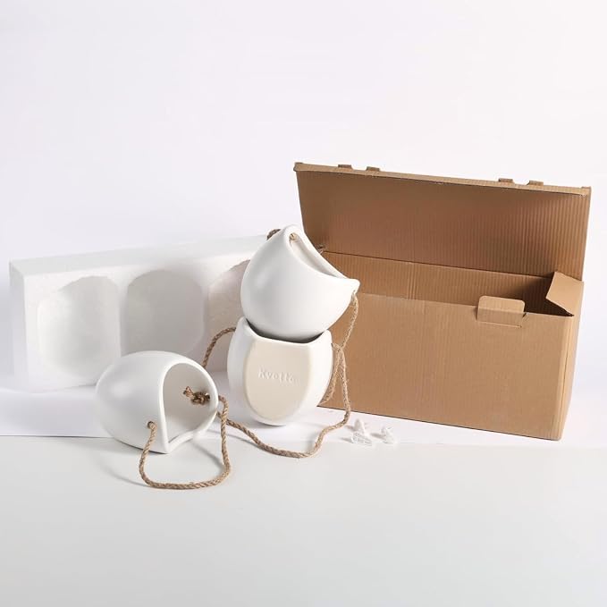 4 to 5 inch Ceramic Planters Wall Hanging Vases Decor - Set of 3 | Wall Decor for Home, Entryway, Hallway, Deck, Bathroom, Living Room, Dining Room, Garden, Farmhouse, Restaurants, Office, etc