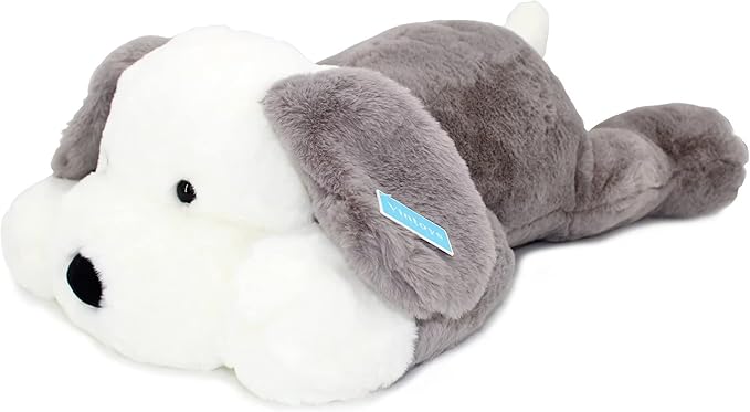 Dog Hugging Pillow Big Soft Plush Puppy Stuffed Animal for Kids and Adults Gray 26"