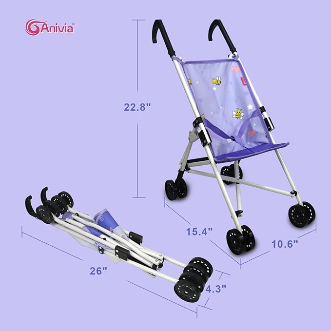 Anivia Stroller Toy Collection Doll Stroller Baby Doll Accessories for Toddlers 1-3Heart Design Gifts for Toddlers and Girls Toy Stroller