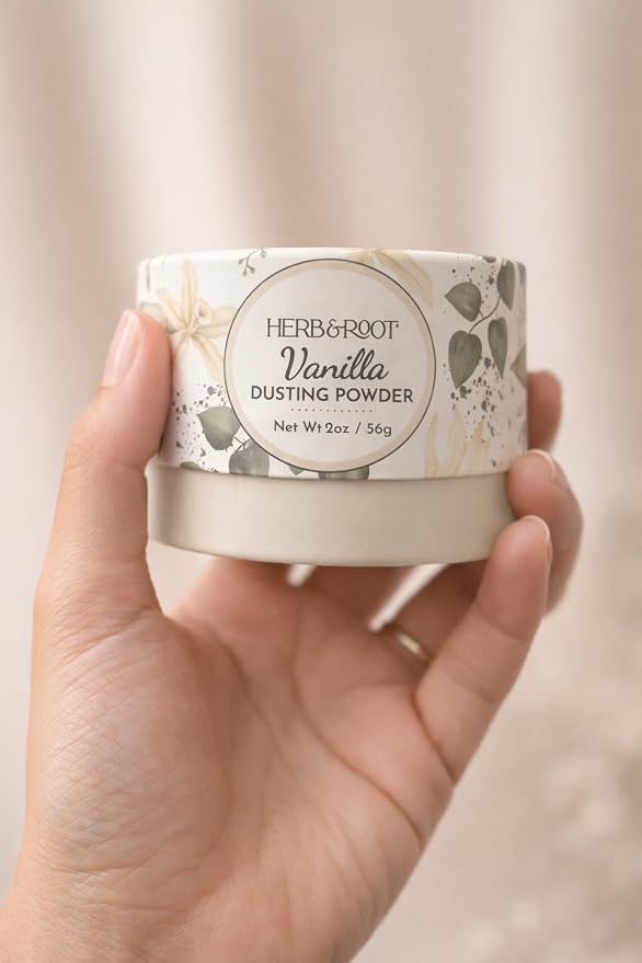 Vanilla Dusting Powder (2 oz Travel Size) – Talc-Free Body Powder with Arrowroot & Magnesium for Odor & Moisture – Soothing Anti-Chafe Powder for Underarms, Bra Line & Body – Made in USA