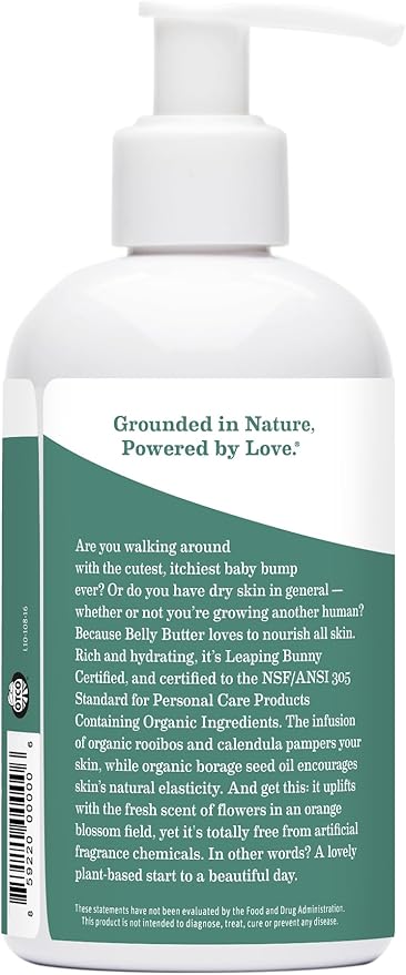 Earth Mama Belly Butter, Maternity Moisturizer for Dry Skin | Lotion for Pregnancy and Postpartum Recovery Self Care, Body Cream with Aloe, Fragrance Free, 8-Fluid Ounce (2-Pack)