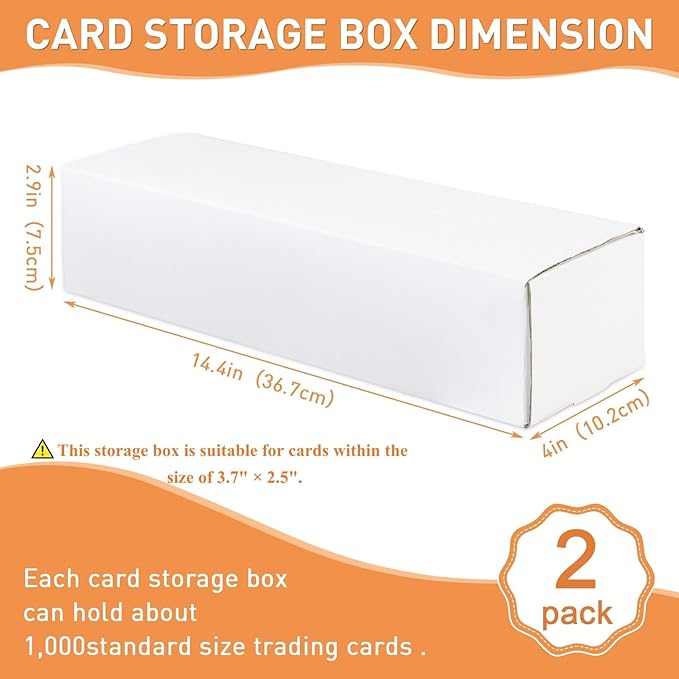 Card Storage Box,2-Pack • 1000 Count Card Box,Trading card storage box for TCG/Mtg/Sports Card Storage and Collection,14.4 INCH Horizontal