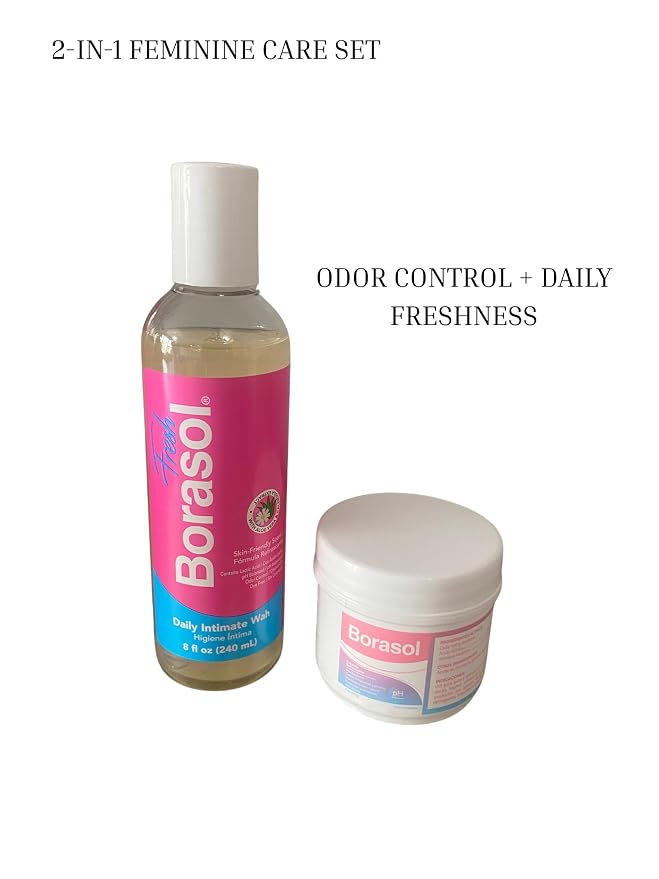 Anticeptic Powder Set 4oz + intimate Wash Set (2 Pack) - Feminine Care, Odor Control, PH Balanced, daily Hygiene, External Use.
