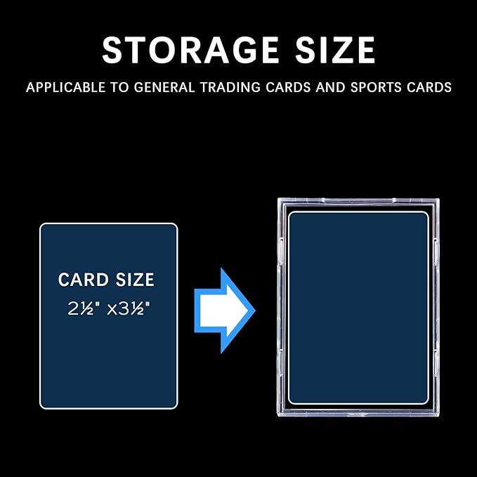 30-Pack Slim Card Holders - UV Protection Hard Plastic Cases for Sports Cards, Baseball Cards Collectibles, Anti-Scratch Trading Card Sleeves with Secure Closure