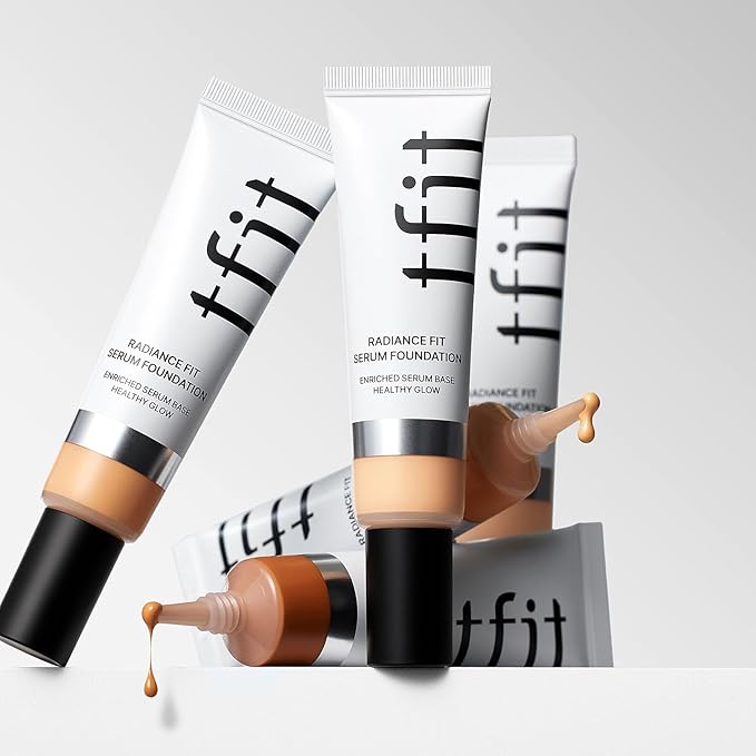 Radiance Fit Serum Foundation - Flawless Coverage, Dewy finish, Long-lasting Waterproof and sweatproof,Lightweight,Creamy Natural,1.05 Oz. (W5.5 Tawny, 1.05 Oz.)