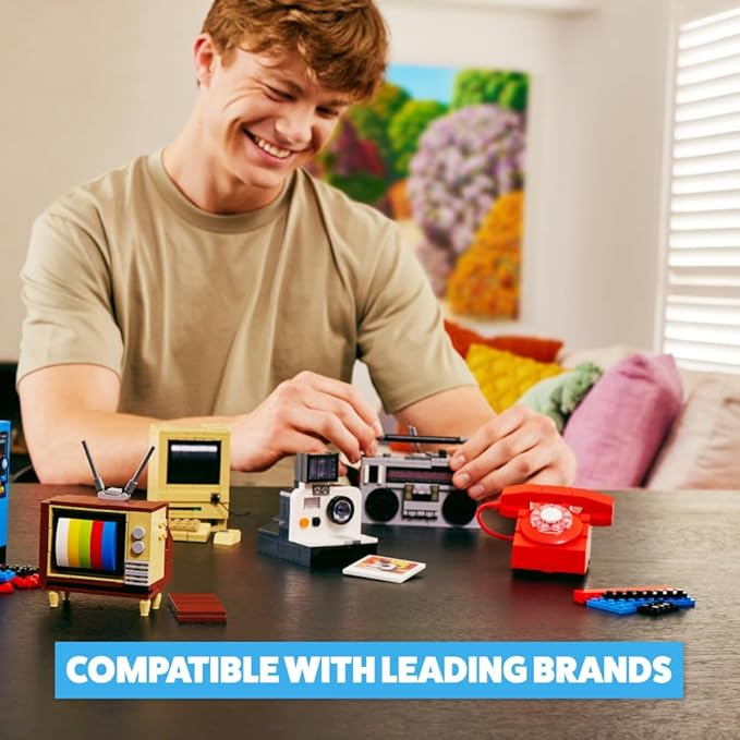 MAX Premium Retro Building Bricks Collection (Telephone) by ZURU, Building Bricks for Teens, Adults and Collectors. Build, Collect and Display Your Ultimate Collection of Retro Technology!