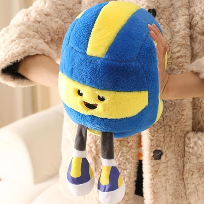 Funny Volleyball Pillow with Legs – Cute Stuffed Animal Toy for Boys Girls, Volleyball Throw Pillow Gift for Room Decor, Couch or Bed (Dark Blue Volleyball 11 Inch)