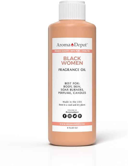 Black Women 8 oz Fragrance Oil I Perfume I Skin Oil I Scented Oil.Bath Bombs, Body Butters, Creams and lotions. Few Drops in The Diffuser, Burners, or Warmers.