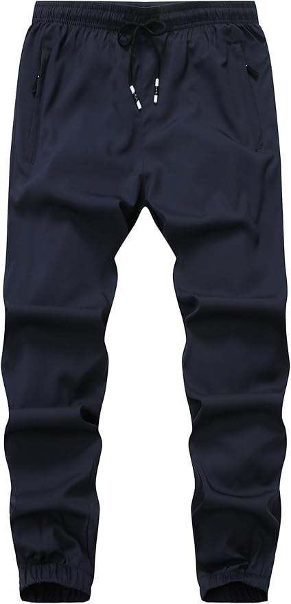 Boys Hiking Joggers Pants Outdoor Youth Quick Dry Lightweight Athletic with Zipper Pockets