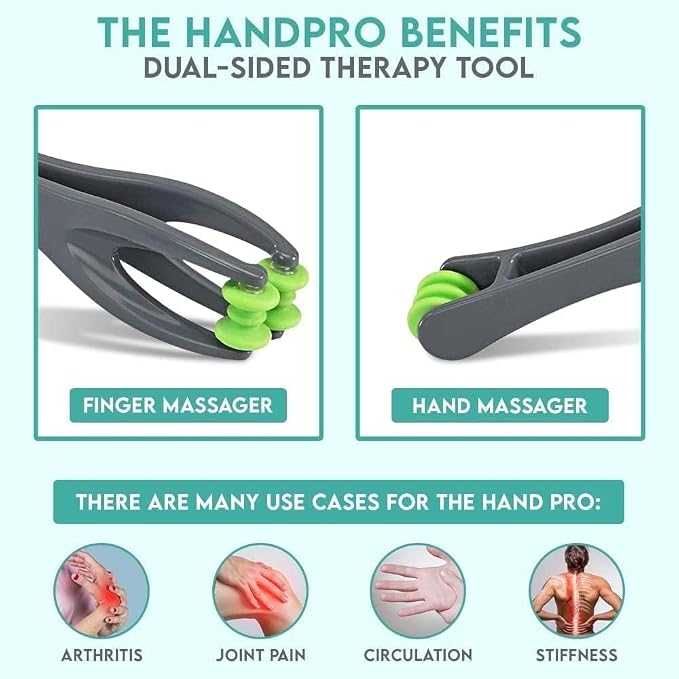 Dual Finger Massager - 2 Pack - Hand Massage Roller for Fingers, Knuckles, Palm, Wrist - Manual Trigger Point Therapy Tool for Cramps, Arthritis, Carpal Tunnel, Sore Muscles, Pain Relief - by Cozlow
