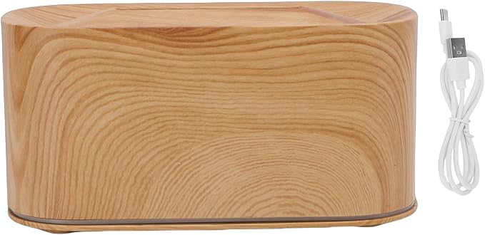 Asixxsix Essential Oil Diffuser, Aromatherapy Diffuser Cool Mist Humidifier with 7 Colors Light, Scent Aromas Diffuser, Quiet Flame Diffuser for Essential Oil, Home, Office, Bedroom (Light Wood