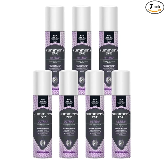 Summer’s Eve Ultra Daily Active Feminine Freshening Spray, Intimate Deodorant, Neutralizes Odor, pH Balanced, Long Lasting Fresh Scent, 2 Ounce (Pack of 7)