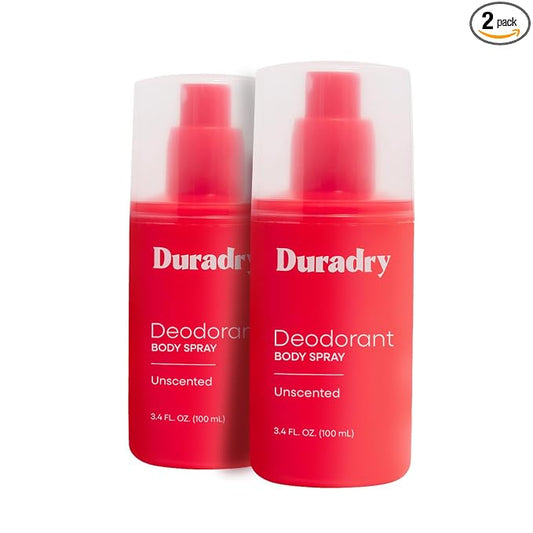Aluminum-Free Whole Body Deodorant Spray for Men and Women - Unscented Deodorant for Whole Body, Natural Odor Neutralizer, Clear and Residue Free, Non-Staining - 3.4 Fl Oz each - Pack of 2
