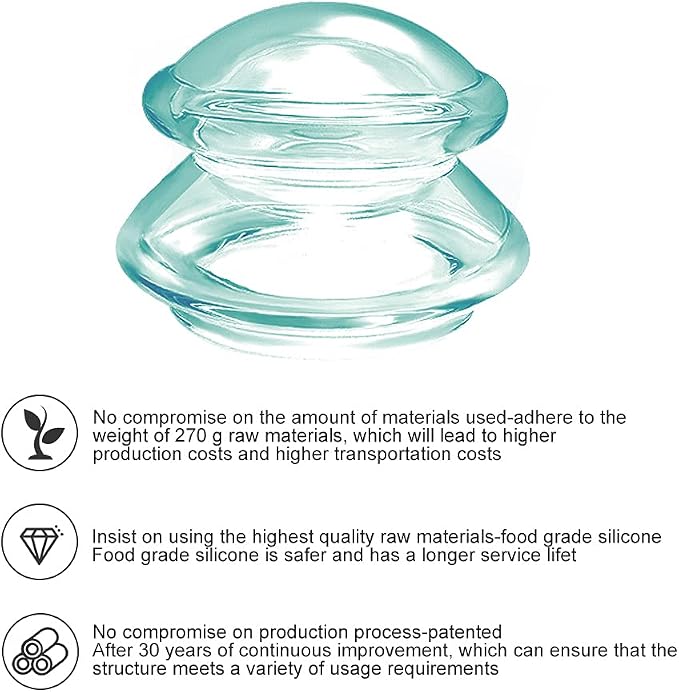 Cupping Therapy Sets (M Size, 2 Cups) Silicone Massage Cups Vacuum Suction Cups for Body Massage…