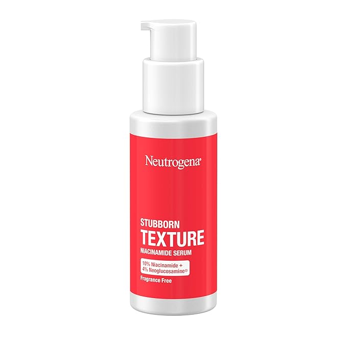 Neutrogena Stubborn Texture Resurfacing Serum With 10% Niacinamide & 4% Neoglucosamine designed for Acne-Prone, Improves Uneven Skin Tone & Refines Texture, Fragrance-Free, 1 fl. oz