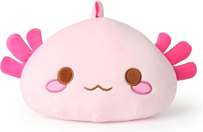 Onsoyours Cute Axolotl Plush, Soft Stuffed Animal Salamander Plush Pillow, Kawaii Plush Toy for Kids (Pink Axolotl A, 13")
